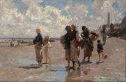 Henry Sargent The Oyster Gatherers of Cancale (mk18) France oil painting artist